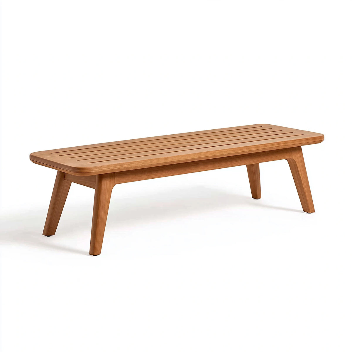 Gartenbank 150 x 60 x 45 cm aus Holz in Naturbraun mit Lattenfläche