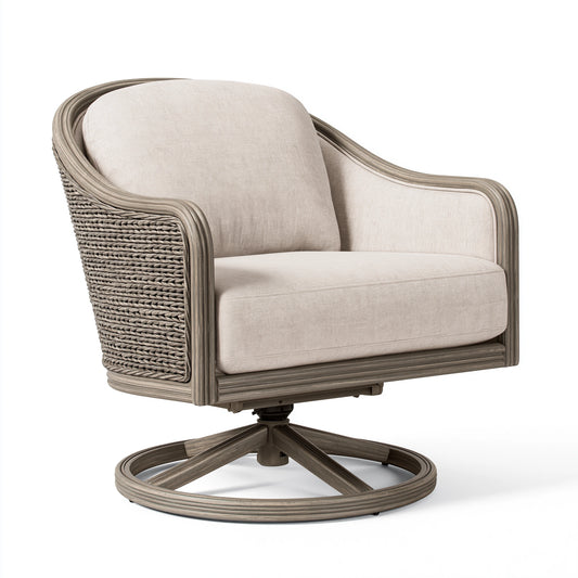 Drehsessel 82 x 86 x 93 cm Rattan Beige mit Stoffpolsterung